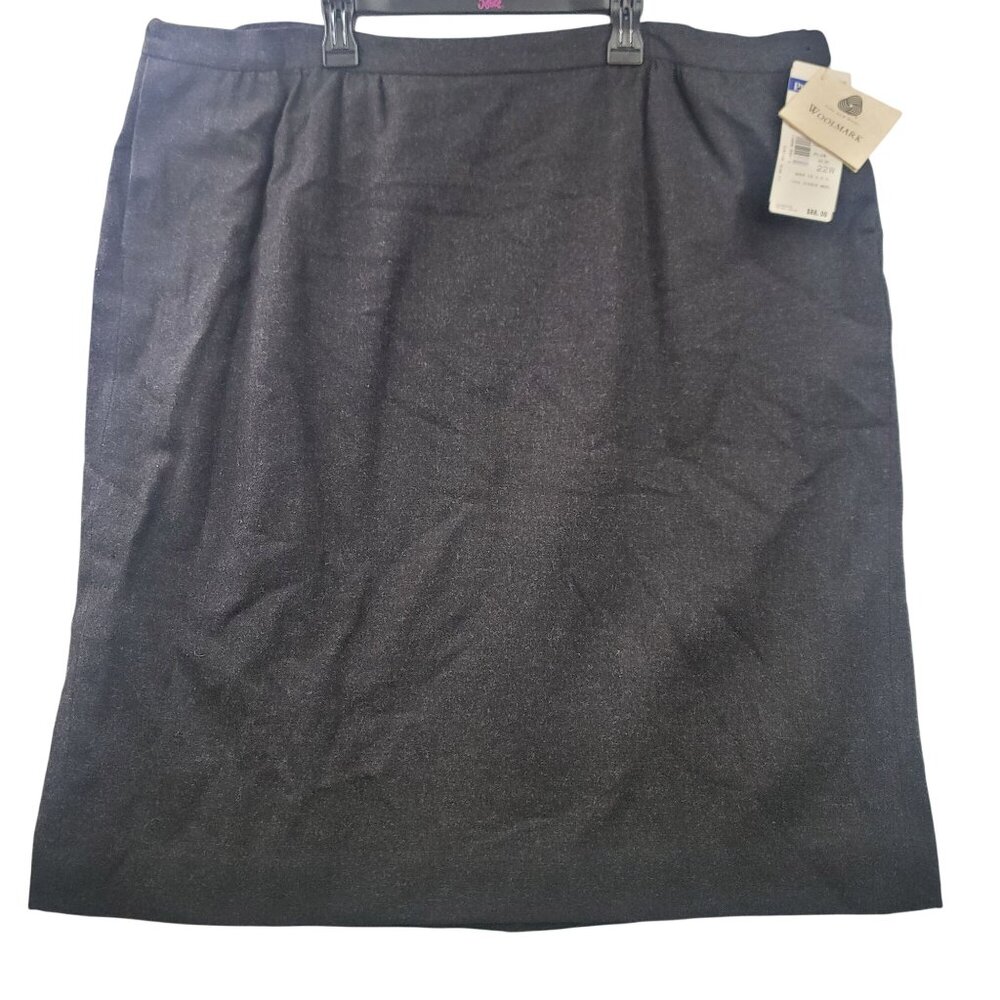 1997 Deadstock Pendleton Plus Petite 100% Wool Skirt 22W Charcoal Lined USA